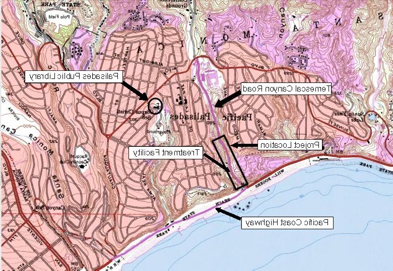 太平洋栅栏和泰梅斯卡尔峡谷公园项目的地图视图